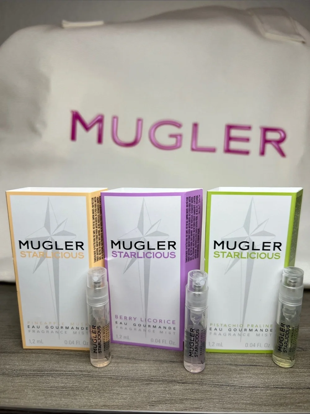 Mugler Alien Goddess & Pulp Minis, Starlicious Samples, Keychain & Bag Bundle